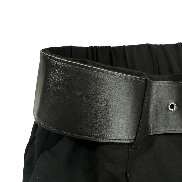 C by One Womens Black Belted Pull On Tapered Leg Elastic Waist Pants Size‎ Large - Picture 7 of 11